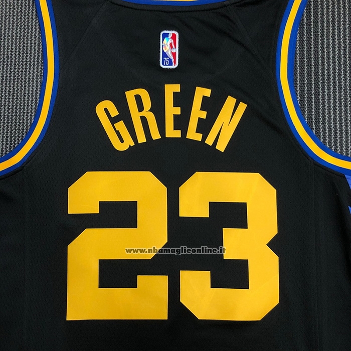 Maglia Golden State Warriors Draymond Green #23 Citta 2021-22 Nero